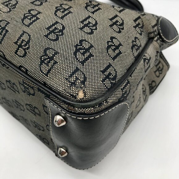 Dooney & Bourke Black Canvas & Leather Convertible Satchel With Wallets - Picture 6 of 11